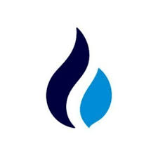 A Blue And Black Flame Logo